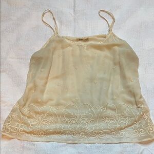 Old Navy Cream Embroidered Camisole Top